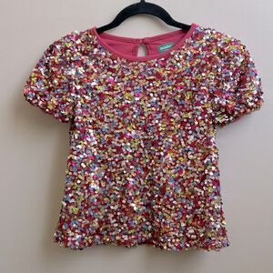 Garanimals Pink Multicolored Confetti Sequined top Shirt girls Size 8